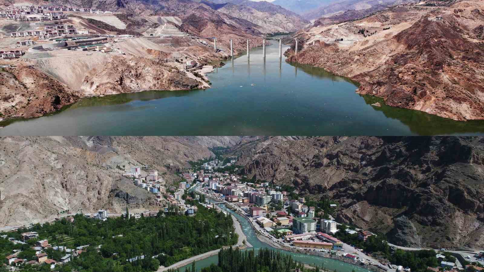 YUSUFELİ İLÇE MERKEZİ TAMAMEN BARAJ SULARI ALTINDA KALDI. ARTVİN'DE SU TUTMA İŞLEMİ DEVAM EDEN YUSUFELİ BARAJI'NDE SU SEVİYESİ 126 METREYE ULAŞIRKEN, İLÇE MERKEZİ TAMAMEN SULARA GÖMÜLDÜ