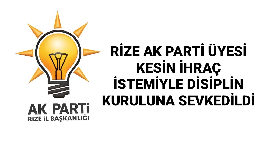 AK PARTİ ÜYESİ RİZE BARO BAŞKANI ÜMİT PEÇE SOSYAL MEDYADA YAPTIĞI PAYLAŞIM NEDENİYLE KESİN İHRAÇ İSTEMİYLE TEDBİRLİ OLARAK DİSİPLİN KURULUNA SEVK EDİLDİ