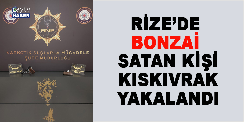 RİZE İL MERKEZİNDE TAKİBE ALINAN ŞAHSIN ÜST - ARAÇ VE EV ARAMASINDA 72.24 GRAM SENTETİK KANNABİNOİD ( BONZAİ ) MADDESİ VE 1 ADET RUHSATSIZ TABANCA ELE GEÇİRİLDİ. O.İ İSİMLİ KİŞİ CEVZEVİNE GÖNDERİLDİ