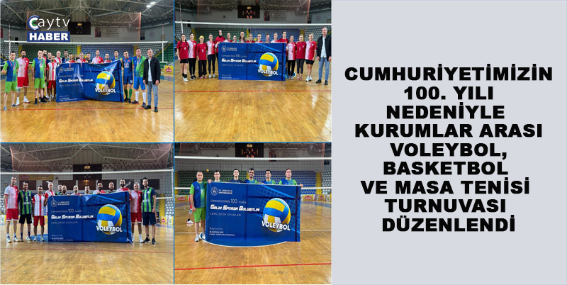 GENÇLİK VE SPOR BAKANLIĞININ 2023-2024 SEZONU FAALİYET PROGRAMINDA YER ALAN CUMHURİYETİN 100. YILI KAPSAMINDA DÜZENLENEN KAMU SPOR OYUNLARI KURUMLAR ARASI VOLEYBOL, BASKETBOL VE MASA TENİSİ TURNUVASI RİZE’DE DÜZENLENDİ