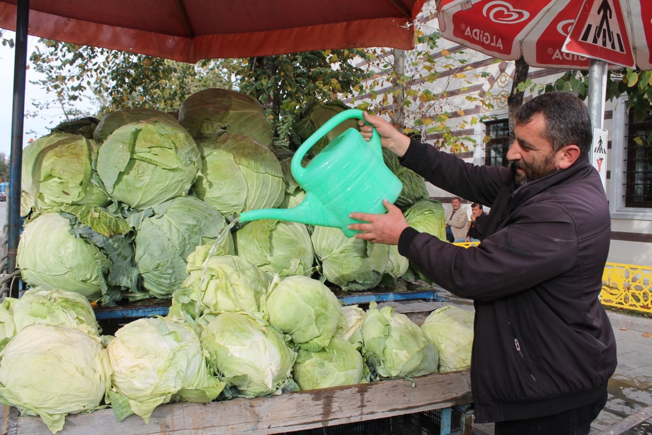 BAYBURT'TA KIŞ AYLARININ VAZGEÇİLMEZ LEZZETİ OLAN ORGANİK BAYBURT LAHANALARI TEZGAHLARDA YERİNİ ALDI