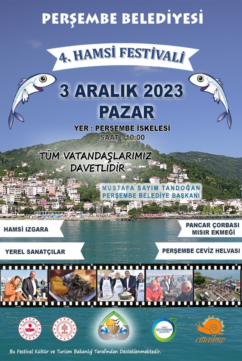 ORDU'NUN PERŞEMBE BELEDİYESİ'NİN GELENEKSEL HALE GETİRDİĞİ HAMSİ FESTİVALİNİN BU YIL 4'NCÜSÜ 3 ARALIK’TA DÜZENLENECEK