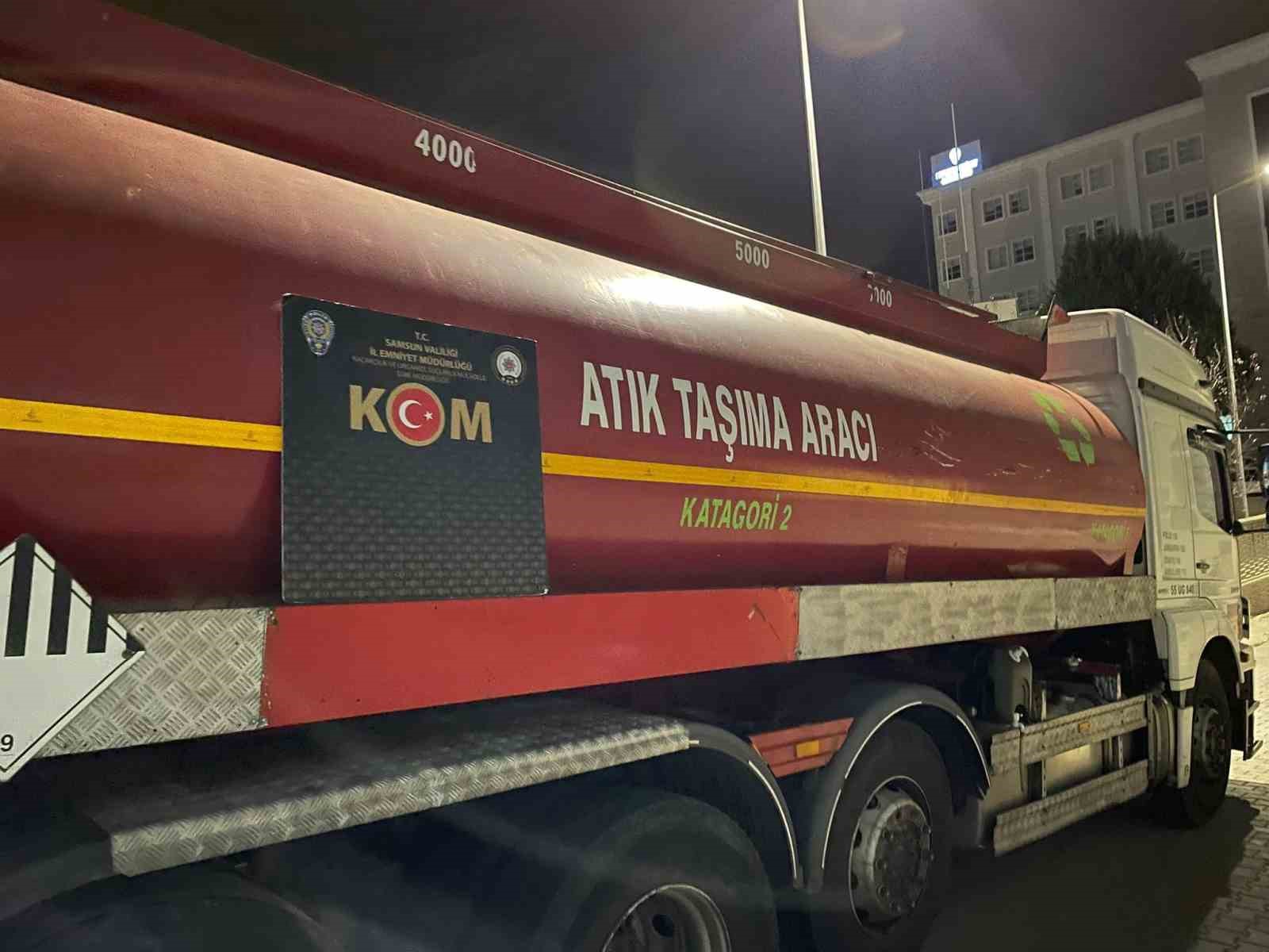 SAMSUN’DA 23 BİN 333 LİTRE KARIŞIMLI KAÇAK AKARYAKIT ELE GEÇİRİLDİ