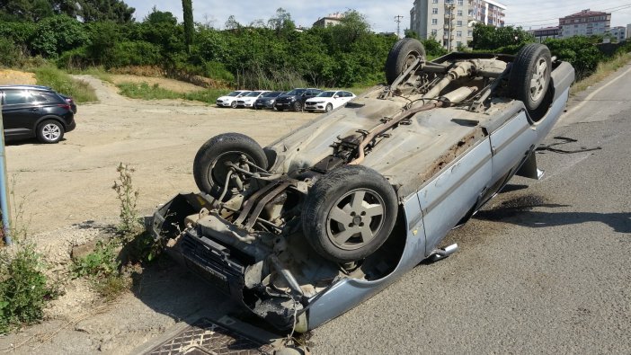 Freni Boşalan Otomobil Takla Attı: 1 Yaralı