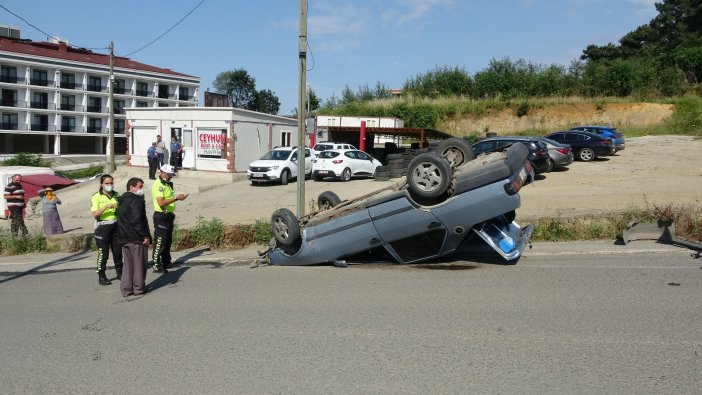 Freni Boşalan Otomobil Takla Attı: 1 Yaralı