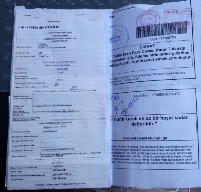 Kendisine Ceza Yazan Polise Teşekkür Etti