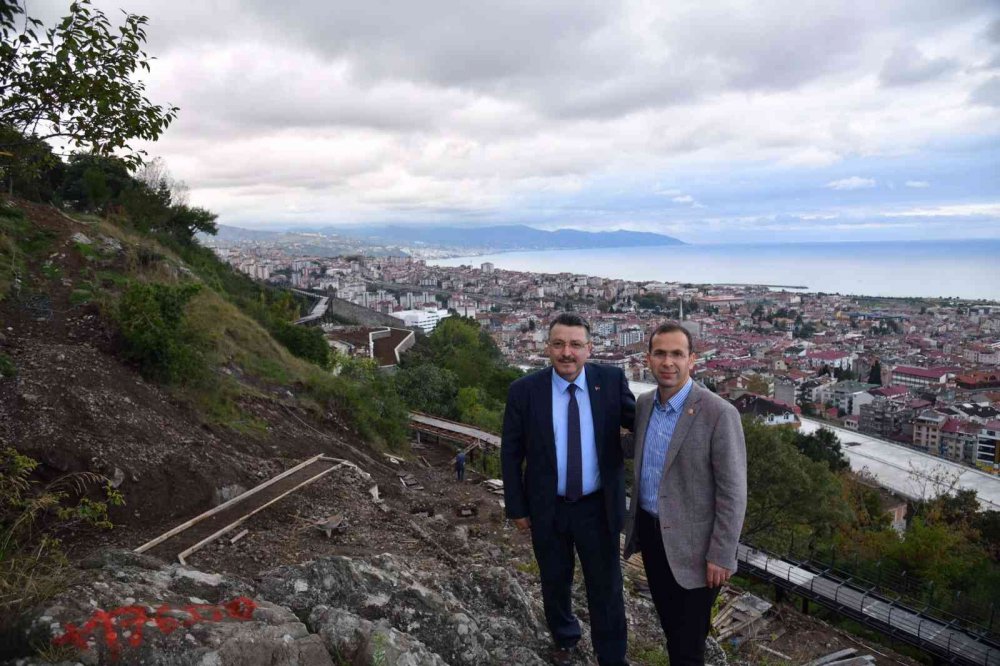 TRABZON ŞEHİR MERKEZİ SEYİR TERASINDAN SEYREDİLECEK , PROJENİN YÜZDE 70'Şİ BİTTİ