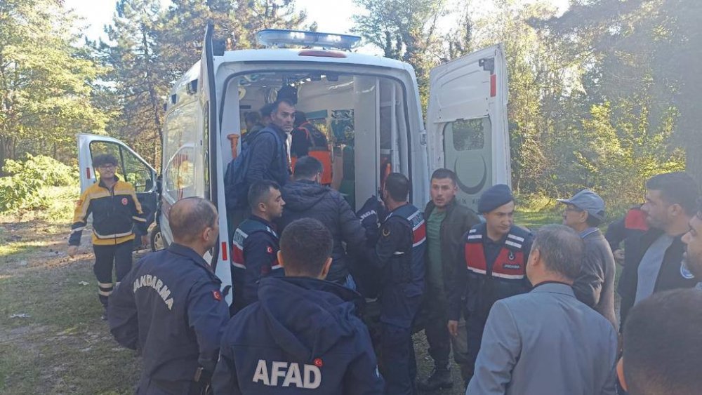 BARTIN'IN AMASRA İLÇESİNDE DÜN SABAH EVİNDEN ÇIKARAK ORMANLIK ALANA KESTANE TOPLAMAYA GİDEN 65 YAŞINDAKİ DURSUN GÖKDAĞ KOLUNA KAYA DÜŞMESİ SONUCU YARALANDI