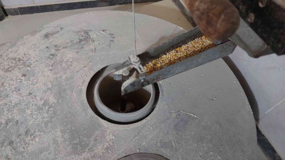 RİZE'NİN BİRÇOK COĞRAFİ İŞARETLİ ÜRÜNLERİN VE EKMEKLERİN YAPIMINDA KULLANILAN MISIR UNU HAZIR HALDE MARKETLERDEN ALMAK YERİNE KÖY HALKI TARİHİ DEĞİRMENLERDEN UNU KENDİLERİ ÜRETMEYİ TERCİH EDİYOR