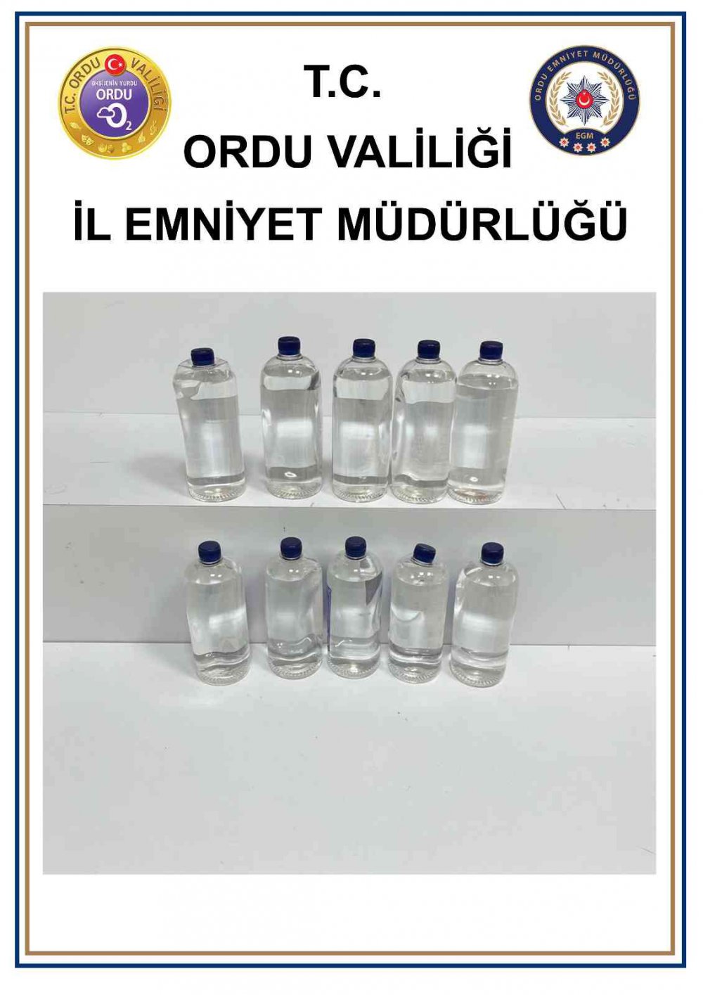 ORDU'DA POLİS EKİPLERİ TARAFINDAN SAHTE ALKOLLÜ İÇKİ VE UYUŞTURUCU MADDEYE YÖNELİK YAPILAN ÇALIŞMADA 10 KİŞİ HAKKINDA ADLİ İŞLEM BAŞLATILDI