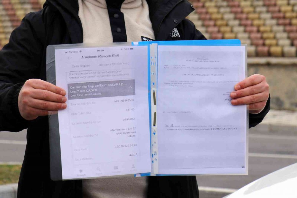 GÜMÜŞHANE'DE YAŞAYAN EMRAH BAL'IN ARACI CUMHURİYET CADDESİNDE PARK HALİNDE İKEN 750 KİLOMETRE UZAKLIKTAKİ ANKARA'DA 427 TL'LİK TRAFİK CEZASI YAZILDI