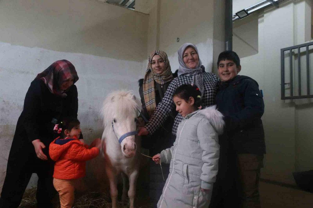 KAHRAMANMARAŞ MERKEZ ÜSLÜ DEPREMLERİN ARDINDAN YAŞADIKLARI ŞEHİRLERİ TERK ETMEK ZORUNDA KALARAK AİLELERİ İLE BİRLİKTE KASTAMONU'YA GÖÇ EDEN ÖZEL ÇOCUKLAR, ATA BİNEREK MORAL BULDU