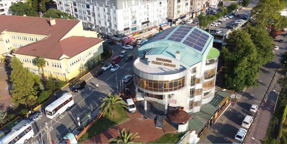 ÇARŞAMBA TİCARET BORSASI (ÇTB), HİZMET BİNASI ÇATISINA KURDUĞU GÜNEŞ ENERJİ SANTRALİ(GES) İLE KENDİ ELEKTRİĞİNİ ÜRETMEYE BAŞLADI