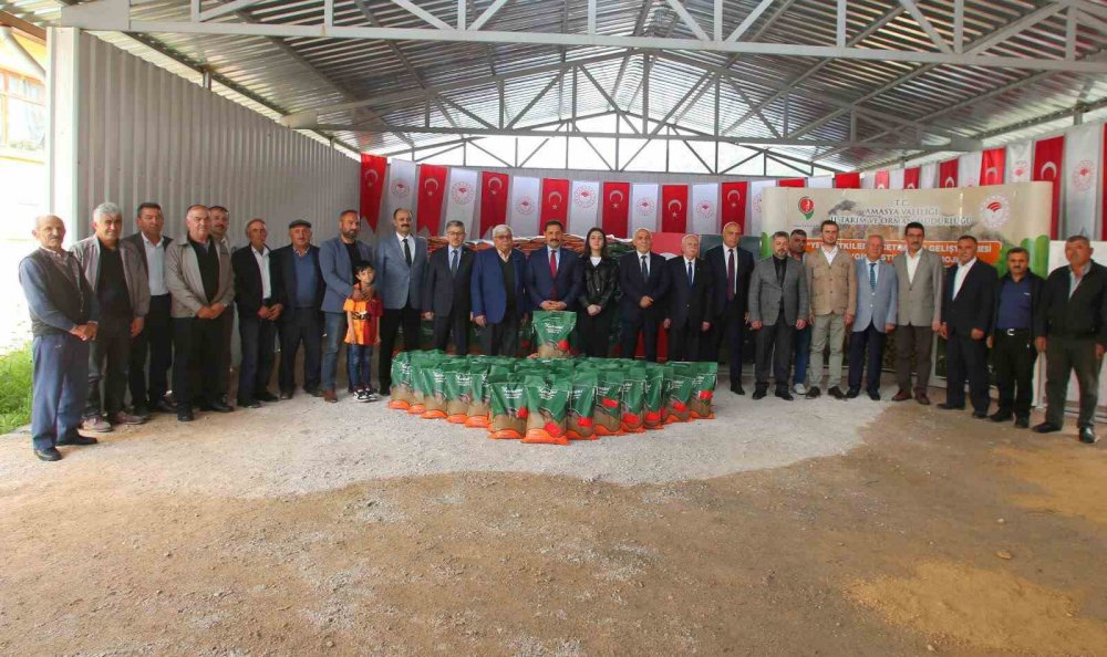 AMASYA'DA ÇİFTÇİLERE İL ÖZEL İDARESİNİN YÜZDE 50 HİBE DESTEĞİYLE TOPLAM BEDELİ 2 MİLYON 750 BİN TL OLAN 55 BİN KİLO YONCA TOHUMU DAĞITILDI
