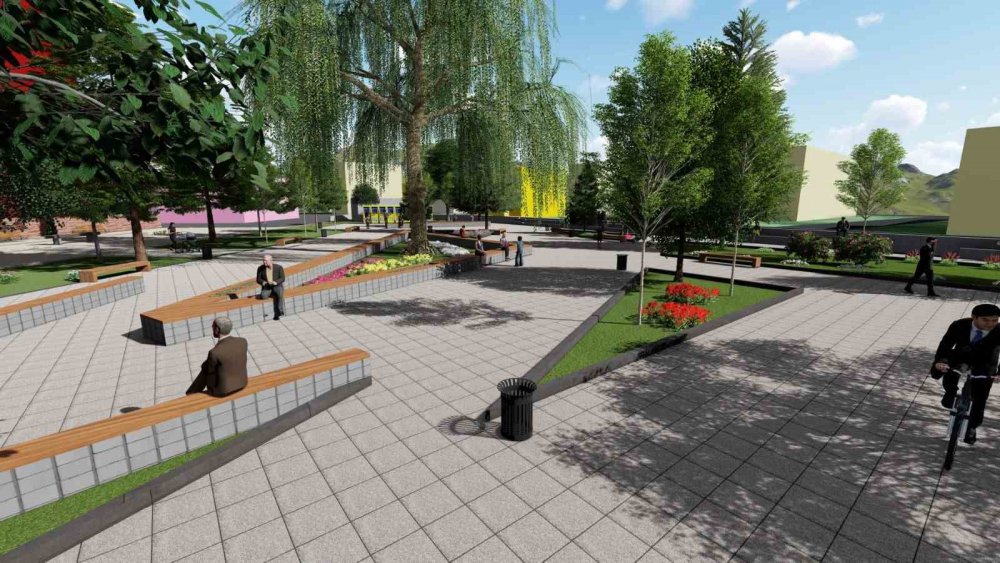 PALANDÖKEN BELEDİYESİ, KAYAKYOLU GİRİŞİNDE BULUNAN 12 MART PARKINI, KENT MEYDANINA DÖNÜŞTÜRÜYOR