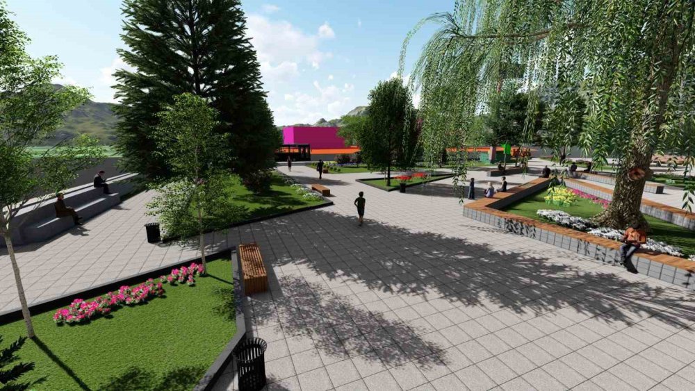 PALANDÖKEN BELEDİYESİ, KAYAKYOLU GİRİŞİNDE BULUNAN 12 MART PARKINI, KENT MEYDANINA DÖNÜŞTÜRÜYOR