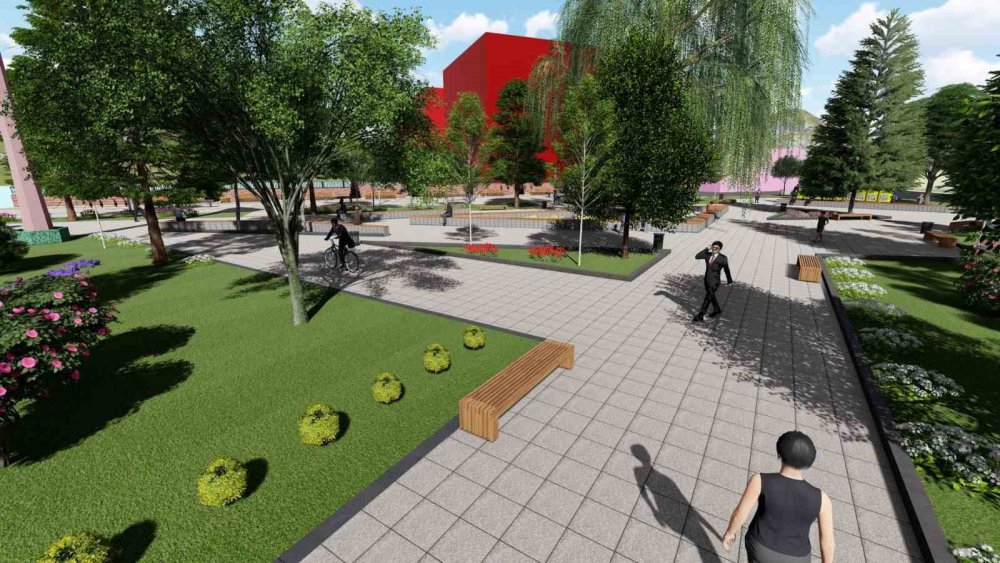 PALANDÖKEN BELEDİYESİ, KAYAKYOLU GİRİŞİNDE BULUNAN 12 MART PARKINI, KENT MEYDANINA DÖNÜŞTÜRÜYOR