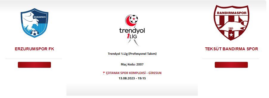1. LİG TAKIMLARINDAN ERZURUMSPOR LİGİN İLK HAFTASINDA KENDİ SAHASINDA OYNAYACAĞI BANDIRMA SPOR KARŞILAŞMASI GİRESUN'A ALINDI. TFF MAÇIN OYNANACAĞI STADI RESMİ OLARAK AÇIKLADI