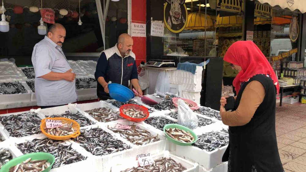 RİZE'NİN PAZAR İLÇESİNDE BALIKÇILIK YAPAN ESNAF, HALK GÜNÜ YAPARAK HAMSİNİN KİLOGRAMINI 35 TL'YE SATIŞA SUNDU