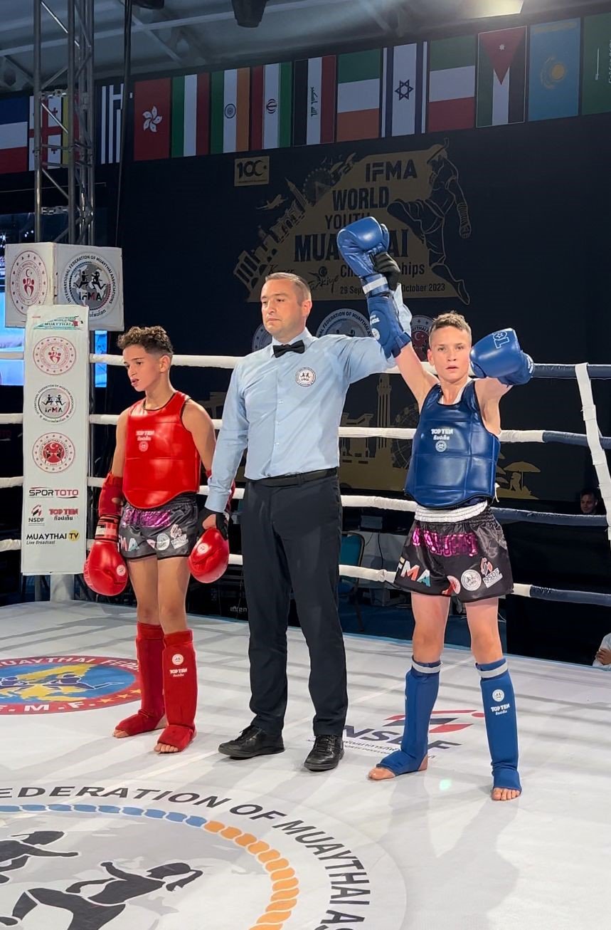 CANİK BELEDİYESPOR KULÜBÜ MİLLİ SPORCUSU MUSTAFA EREN DOĞAN , 2023 IFMA GENÇLER DÜNYA MUAYTHAİ ŞAMPİYONASI'NDA ŞAMPİYON OLDU