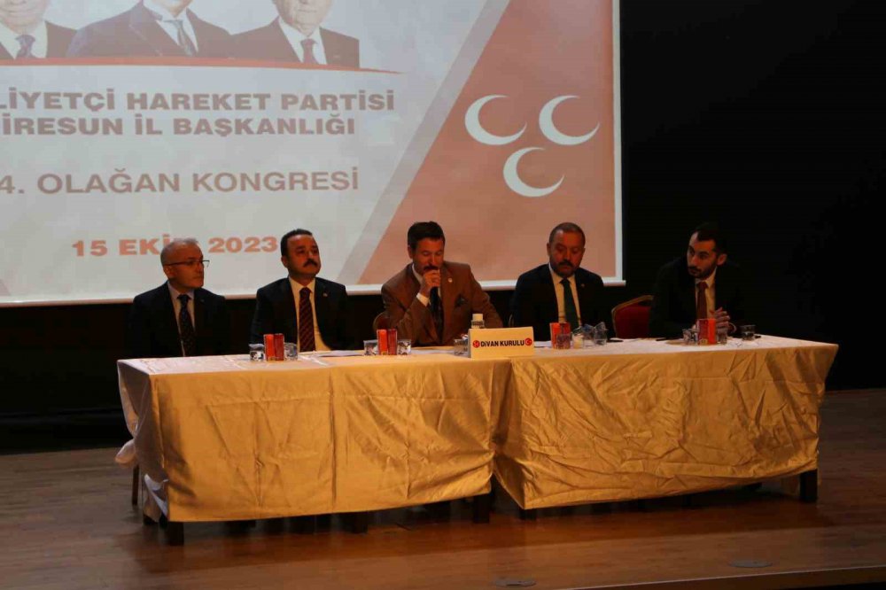 MHP GİRESUN'DA YENİ İL BAŞKANINI SEÇTİ. KONGREDE SEÇİME TEK ADAY OLARAK KATILAN ABDULLAH KARAOSMANOĞLU, PARTİSİNİN YENİ İL BAŞKANI OLDU