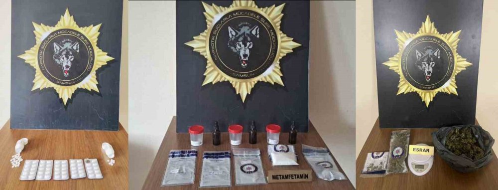 SAMSUN'DA NARKOTİK SUÇLARLA MÜCADELE ŞUBE MÜDÜRLÜĞÜ EKİPLERİNCE YAPILAN ÇALIŞMADA ÇOK SAYIDA UYUŞTURUCU MADDE ELE GEÇİRİLDİ, 16 KİŞİ GÖZALTINA ALINDI