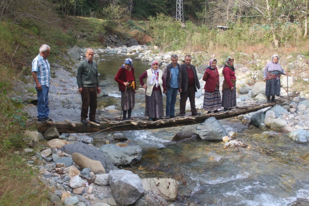 GİRESUN'UN GÖRELE İLÇESİNE BAĞLI GÜLPINAR KÖYÜ SAKİNLERİ KENDİ YAPTIKLARI AHŞAP KÖPRÜ SEL SULARINA DAYANAMAYARAK YIKILIYOR. KÖYLÜLER YETKİLİLERDEN DAHA GÜVENLİ BİR KÖPRÜ YAPILMASINI İSTİYORLAR