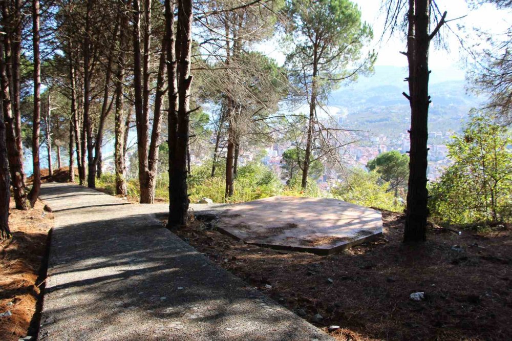 TRABZON'UN ARAKLI İLÇESİNDE ÇÖP DÖKÜM SAHASI OLARAK GÜNDEME GELEN VE TARTIŞMALARA YOL AÇAN TURUP BÖLGESİNDE TARIM VE ORMAN BAKANLIĞINCA MİLLET ORMANI YAPILIYOR