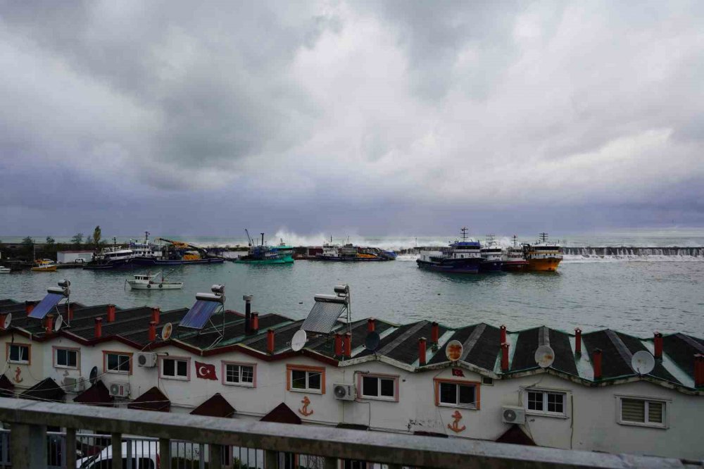 RİZE GÜNDOĞDU MAHALLESİ BALIKÇI BARINAKLARI'NDA BİRİ TIR OLMAK ÜZERE 3 ARAÇ DALGALARDAN HASAR GÖRDÜ, 1 KAMYONET DENİZE DÜŞTÜ