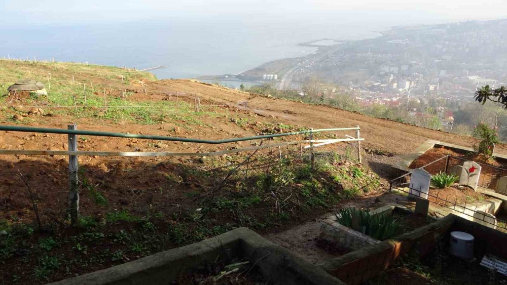 TRABZON'UN BOZTEPE MAHALLESİNDE AHİ EVREN DEDE CAMİİ YANINDA YER ALAN DENİZ MANZARALI MEZARLIK ALANINA DEFİNLER BAŞLADI