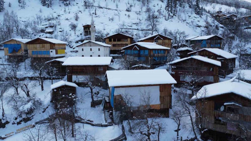 Sakin Şehir Şavşat’tan Kartpostallık Kar Manzaraları oluştu