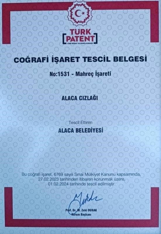 Alaca Belediyesi, 5 Ürünün Coğrafi İşaret Belgesini Aldı