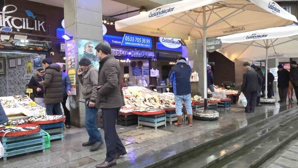 Karadeniz'in bolluğuyla dikkat çeken balık sezonunda, Trabzon Balık Hali'nde çeşitli balık türleri tezgahları süslüyor.