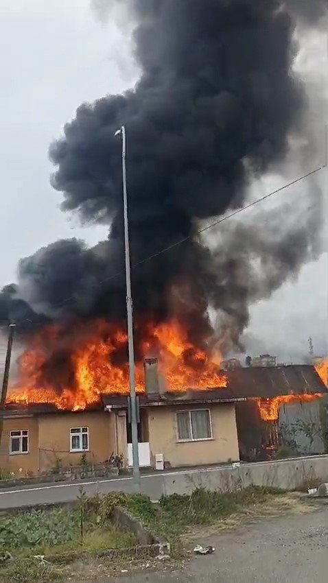 Rize merkeze bağlı dağsu mahallesinde korkutan yangın