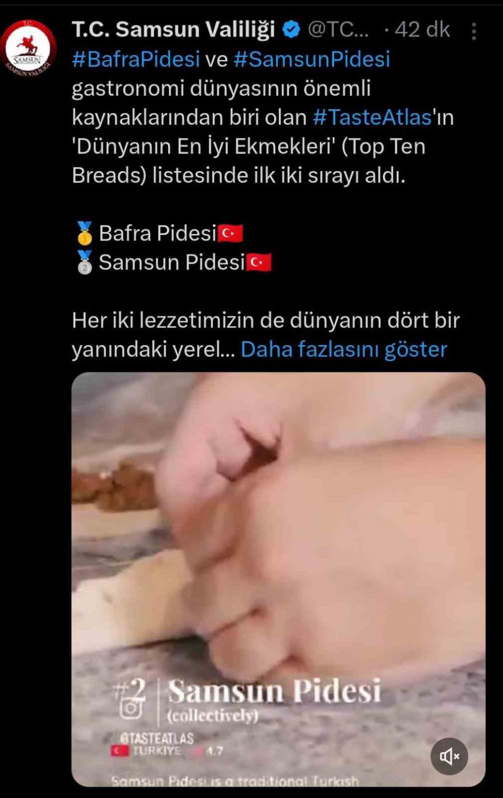 Dünyanın En İyi İlk İki Ekmeği Samsun’dan