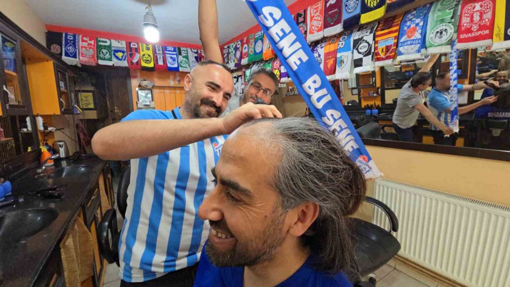 Tokat'ta Spor Muhabiri Sözünü Tuttu: 2 Yıllık Saçını Şampiyonluk İçin Kazıttı