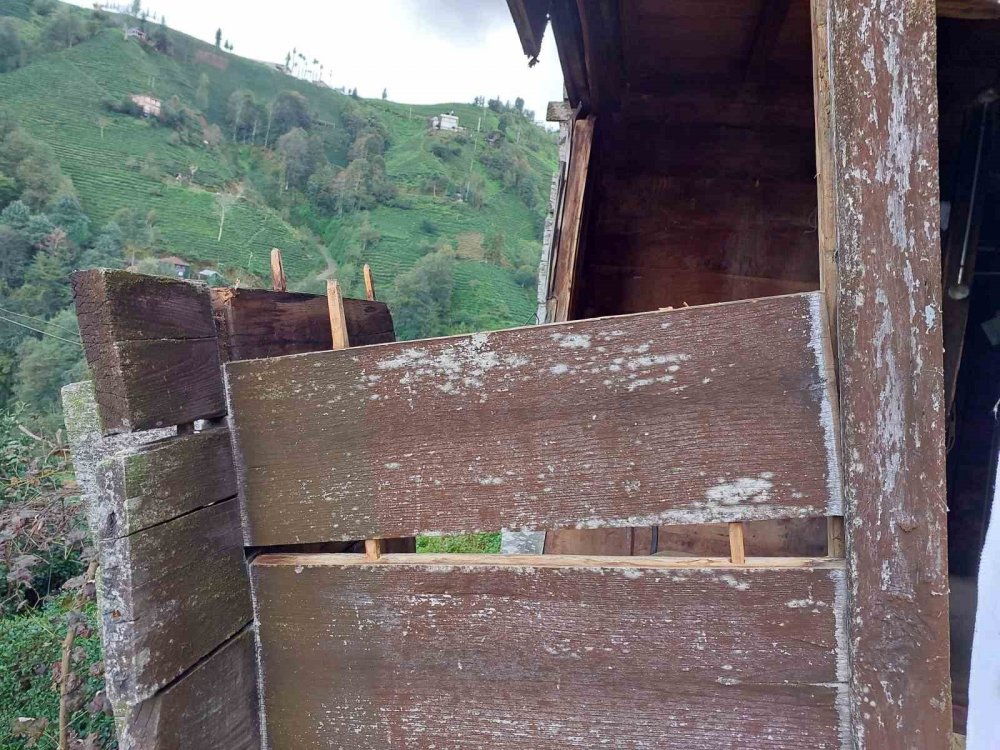 Rize'de Şiddetli Yağış Heyelana Neden Oldu: Asırlık Ahşap Ev Çöktü