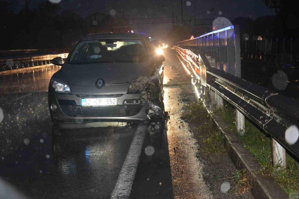 Ordu'da Kediye Çarpmamak İçin Bariyerlere Çarptı: 2 Yaralı