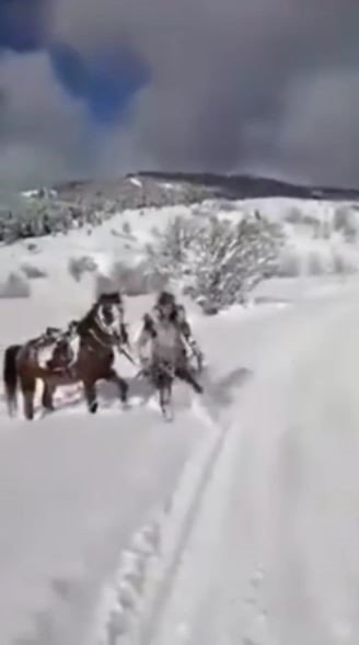 Şavşat'ta Kar Üzerinde 4 Nala Eğlence Kötü Bitti