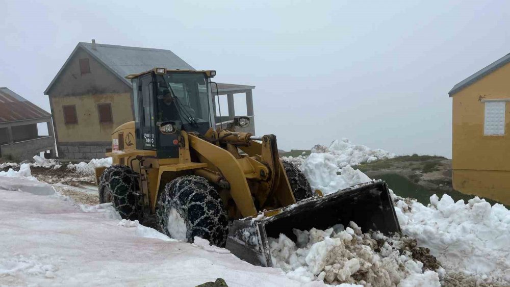 Rize'nin Yüksek Kesimlerinde Yaz Ortasında Kar Temizliği Sürüyor