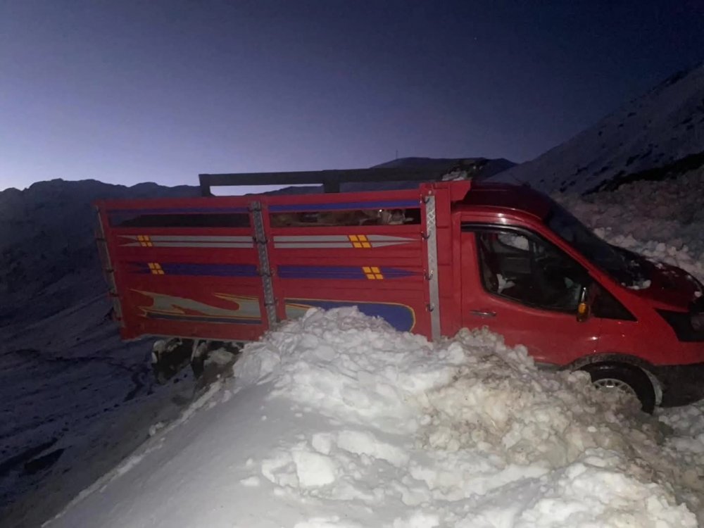 Trovit Yaylası Yolunda Çığ: Araçlar ve Büyükbaş Hayvanlar Kurtarıldı