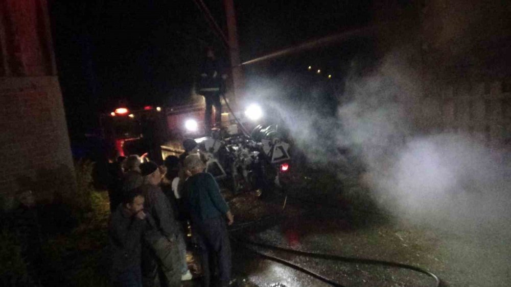 Bolu’da Samanlık Alev Alev Yandı