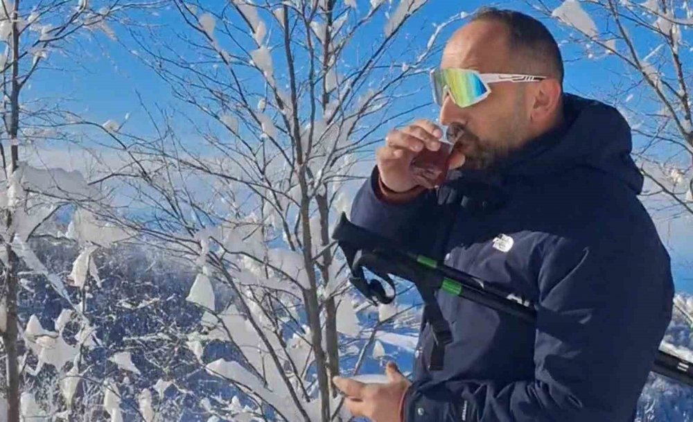 Handüzü’nde Kar, Kayak ve Çay Aynı Karede Buluştu