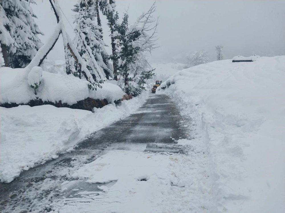 Rize’de Kar Yağışı 51 Köy Yolunu Ulaşıma Kapattı