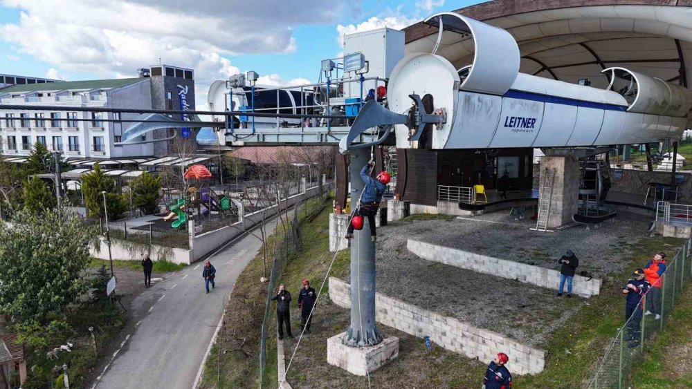 Ordu’da Teleferik Hattında Kurtarma Tatbikatı