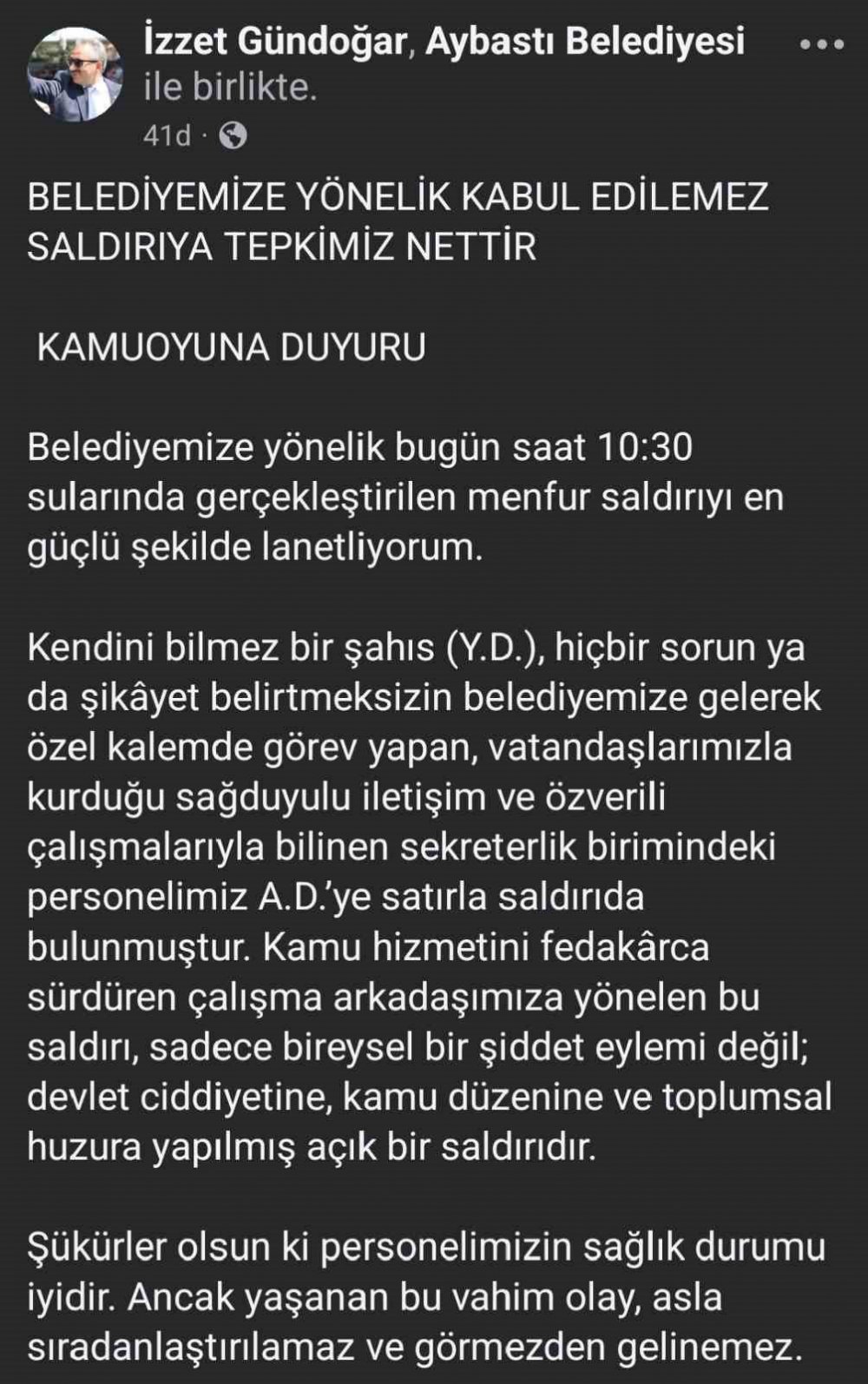 Belediye Başkanının Sekreterine Satırla Saldırı: 1 Yaralı