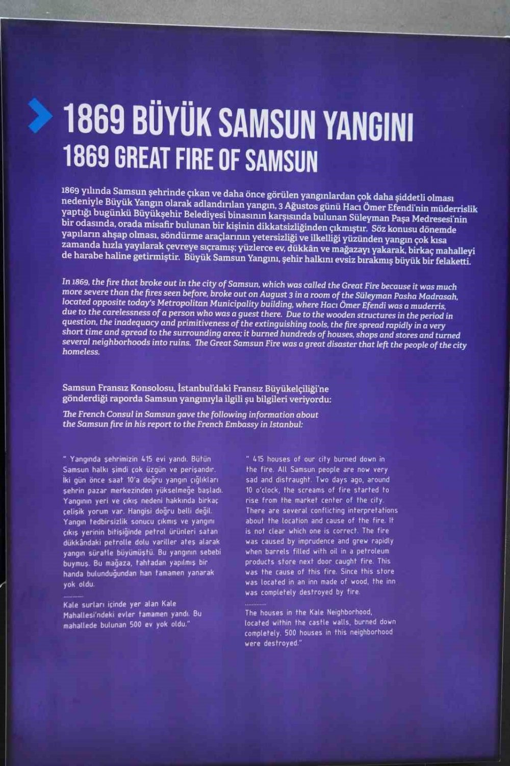 Samsun’da 157 Yıl Önce Çıkan Yangında ’500 Ev’ Yok Oldu