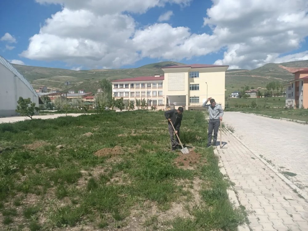 Bayburt’ta Öğrenciler ‘yeşil Vatan’ İçin Fidan Dikti