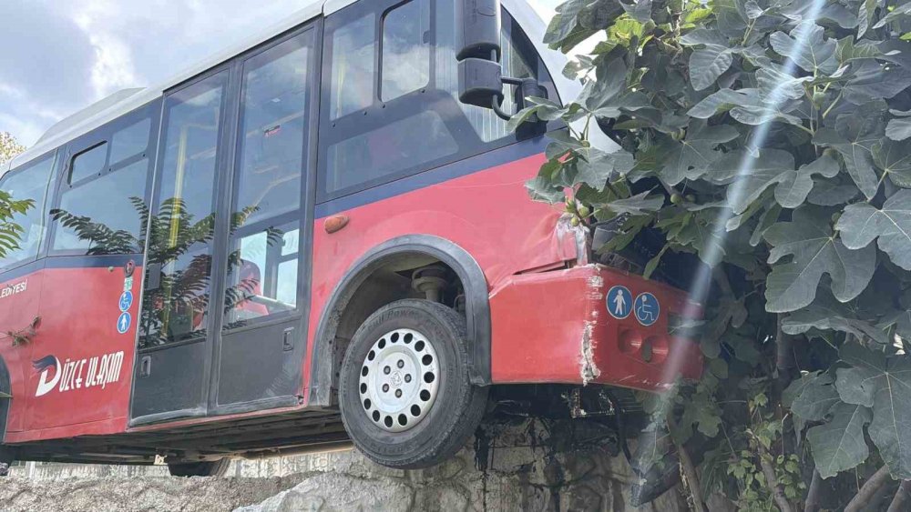 Köpeğe Çarpmamak İçin Manevra Yapan Halk Otobüsü Duvara Çarptı