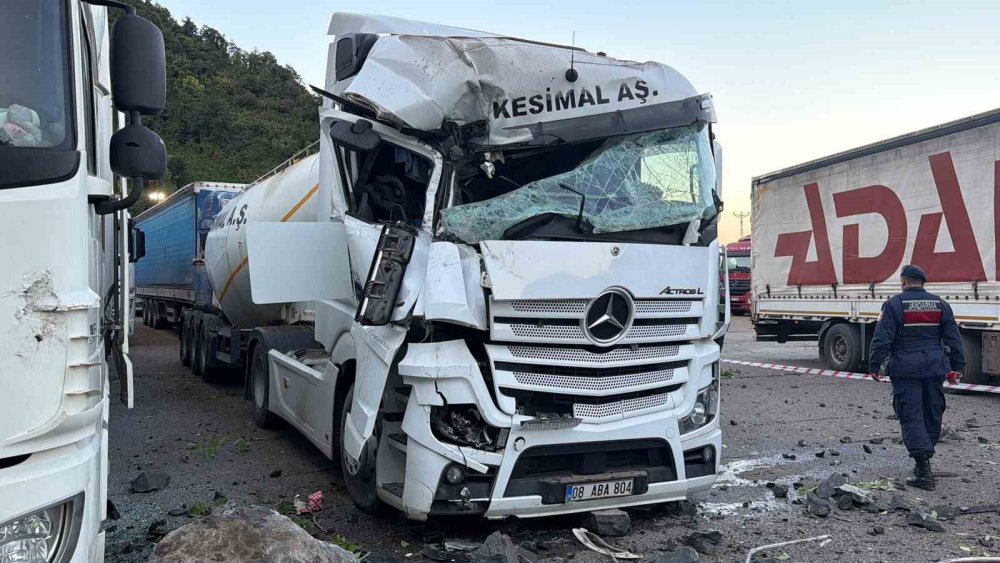Artvin Hopa’da Facia! Dev Kaya Parçaları Tır Parkına Düştü: 1 Kişi Hayatını Kaybetti